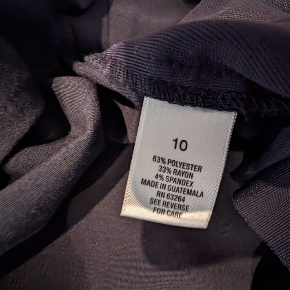 3/$23 Roz & Ali Dress Pant Size 10 Navy pull-on boot cut - Picture 3 of 6